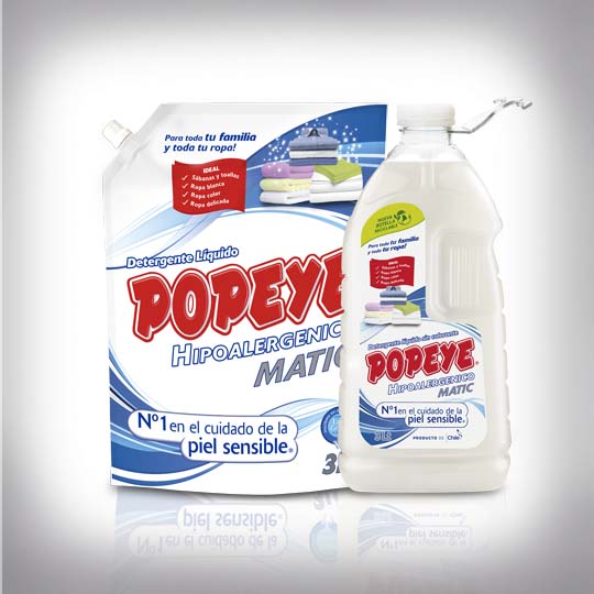 Detergente Hipoalergénico Popeye Familia Matic