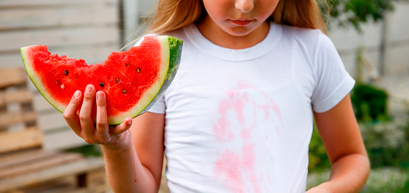 Las manchas de fruta son difíciles de sacar